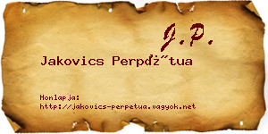 Jakovics Perpétua névjegykártya